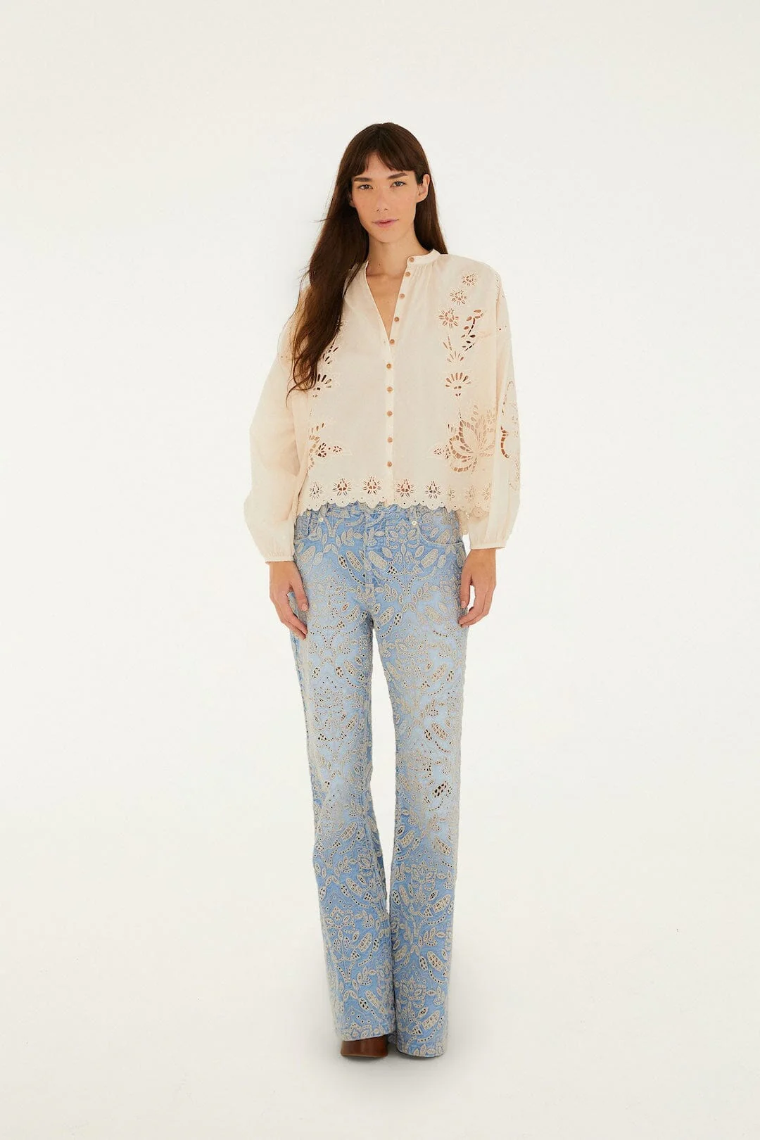 Soft Pink Artisanal Long Sleeve Blouse - Image 4
