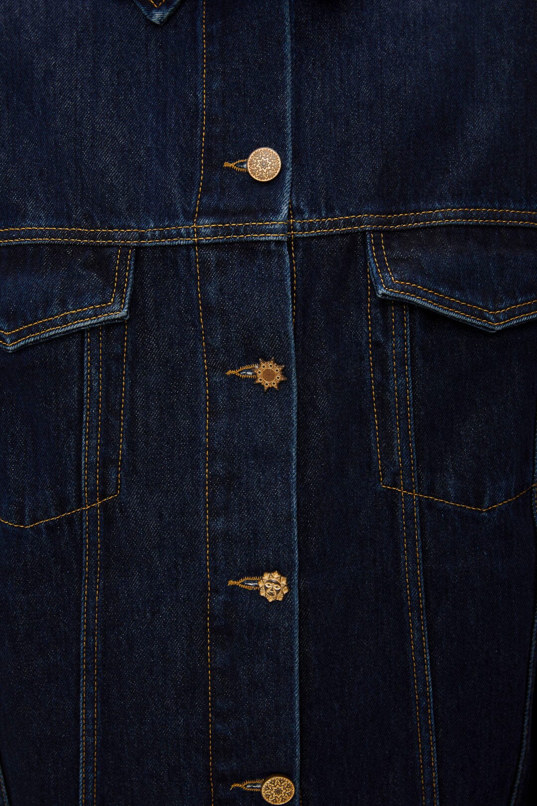 Dark Denim Buttoned Jacket - Image 5