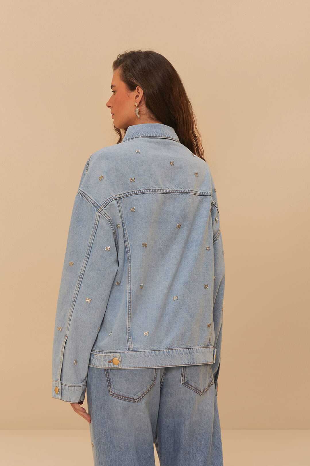Bows Embroidery Denim Jacket - Image 4