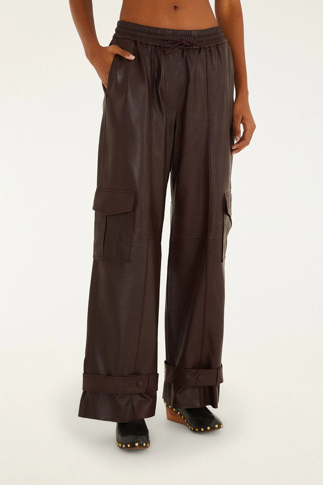 Burgundy Leather Pants - Image 3