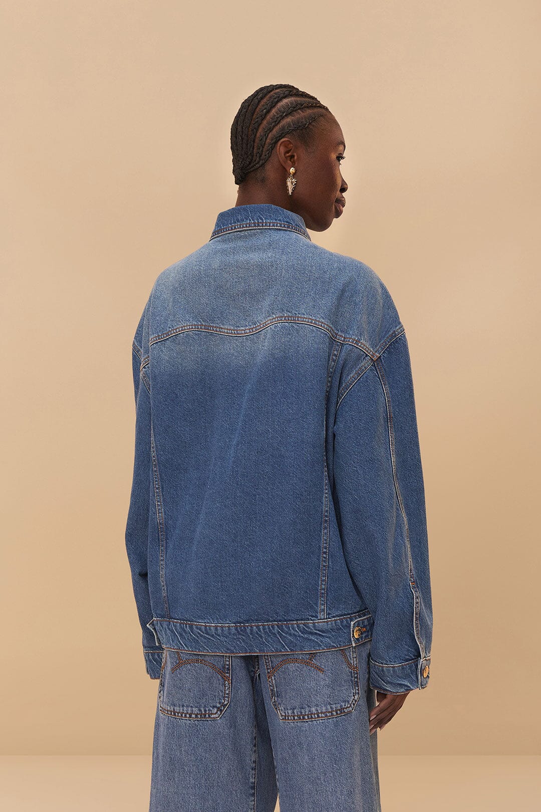 Denim Buttoned Jacket - Image 4