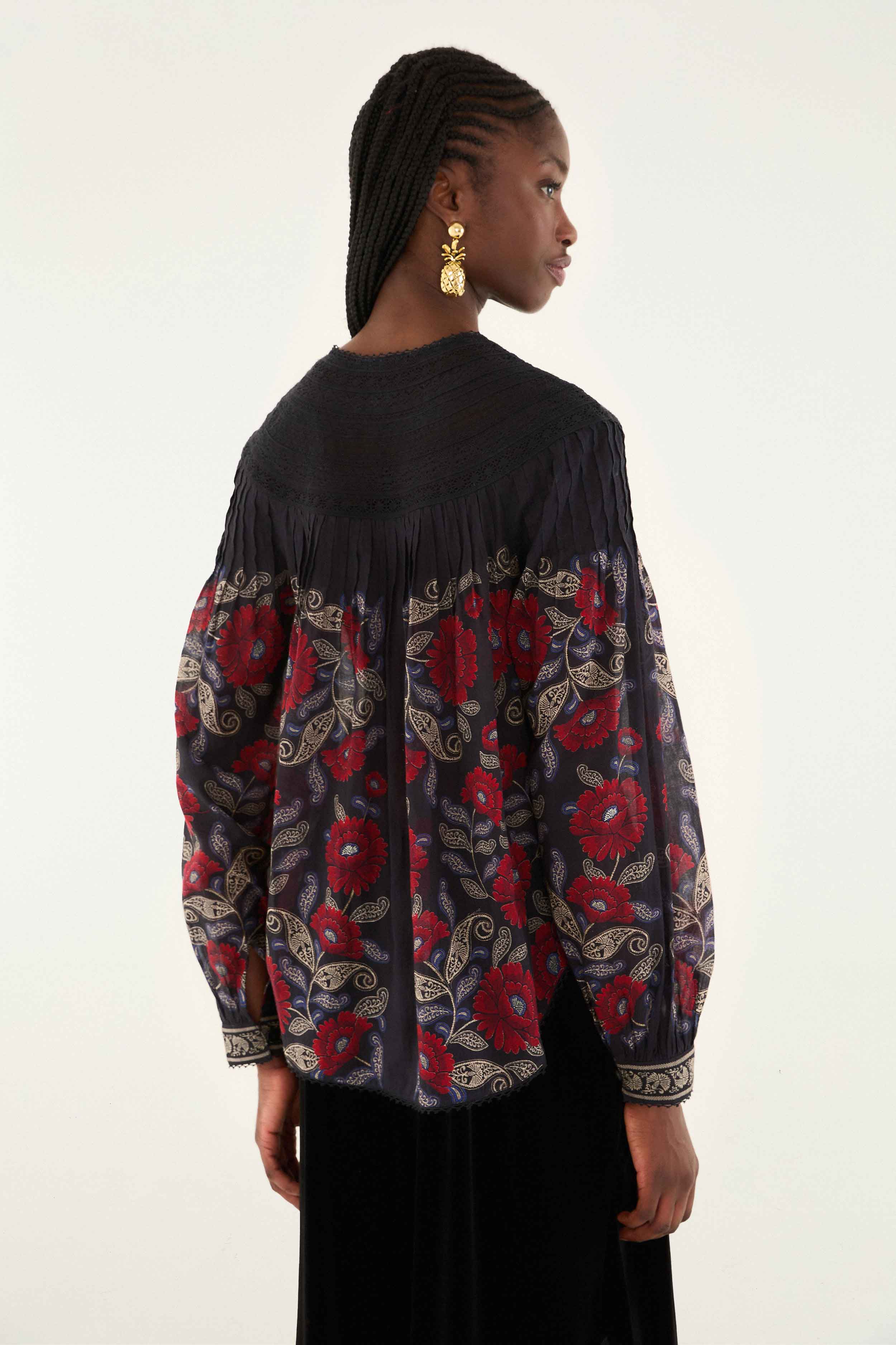 Black Valentina Long Sleeve Blouse - Image 5